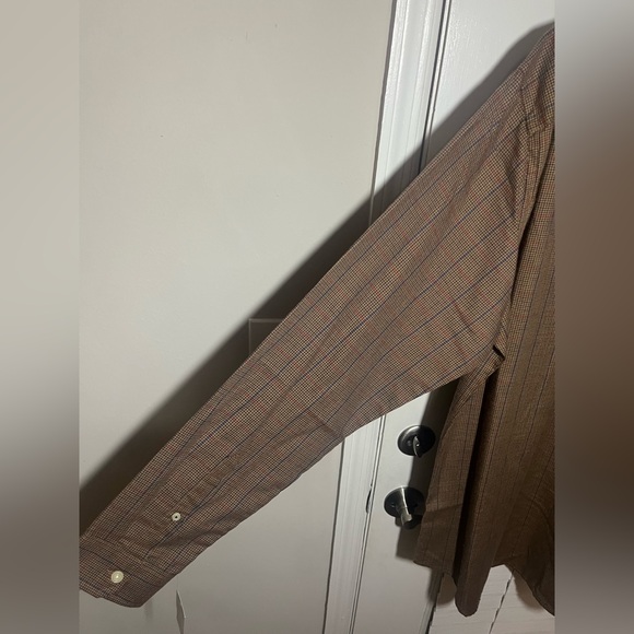 XLT NWT Men's IZOD Brown Cognac Long-Sleeve Button Down Shirt - Picture 7 of 11